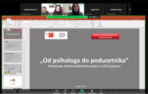  „Od psihologa do poduzetnika – Pokretanje vlastite psihološke prakse uz HZZ potporu“ 